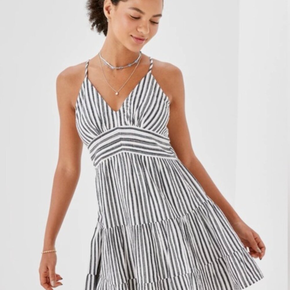 AE Strappy Babydoll Mini Dress, Size L, NWT